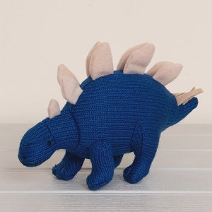 Knitted Dinosaur Plush Toy - Blue Stegosaurus