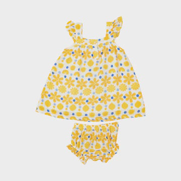 Sundress & Diaper Cover - Sunny Lemon