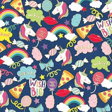 Wrapping Paper Roll - Unicorn Pizza
