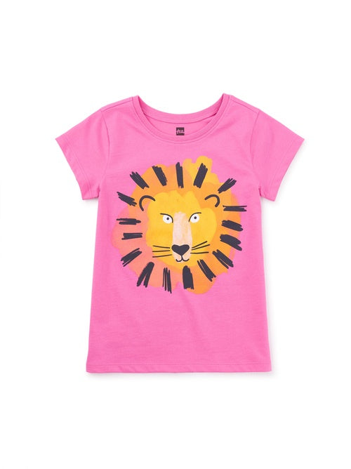 Lion Double-Sided Graphic Tee - Carousel Pink