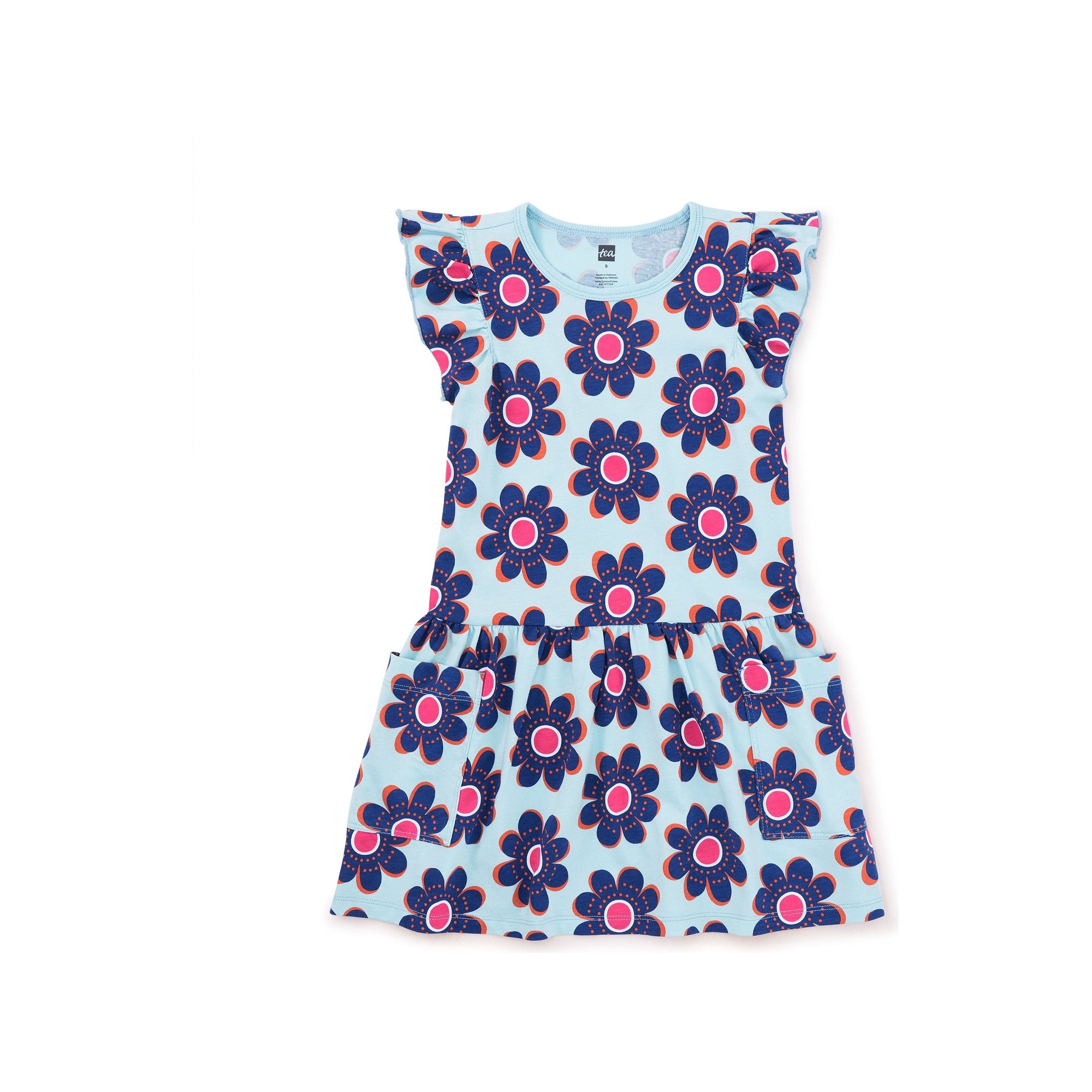 Flutter Sleeve Pocket Dress - Rosebank