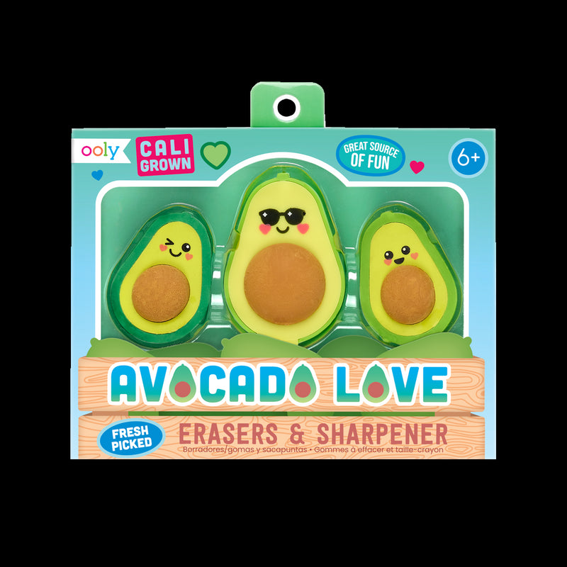 Avocado Love Eraser and Pencil Sharpener Set