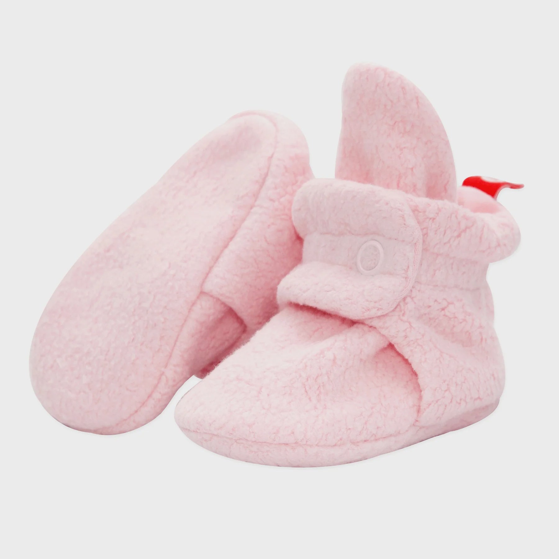 Cozie Fleece Baby Booties - Baby Pink