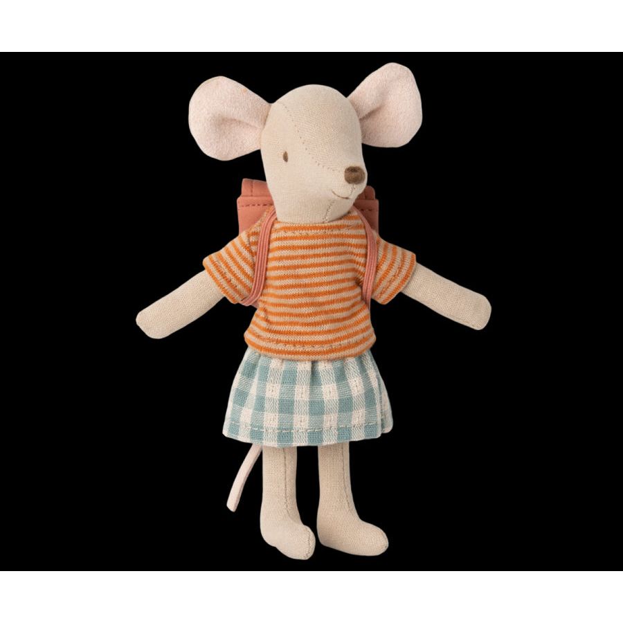 Tricycle Mouse - Big Sister - Old Rose w/Backpack