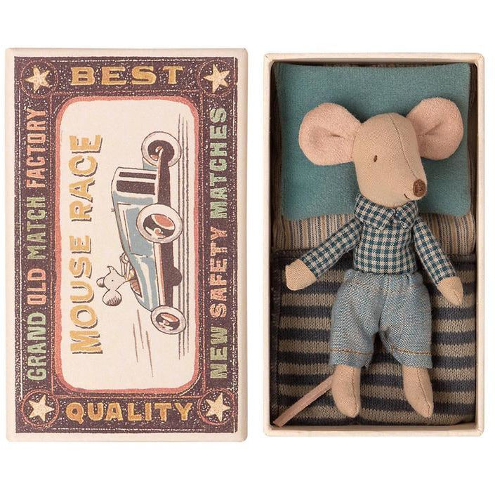 Little Brother Mouse in Box - Plaid Shirt