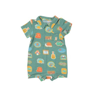 Polo Shortie Romper - Camp Patches