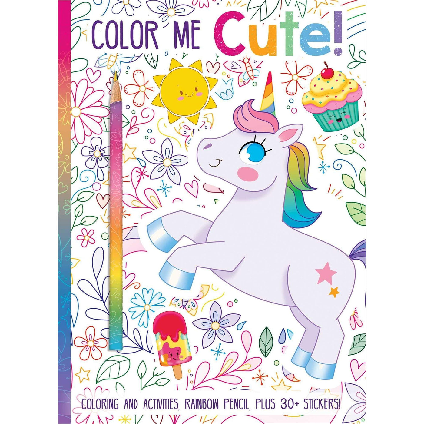 Color Me Cute! Coloring Book with Rainbow Pencil
