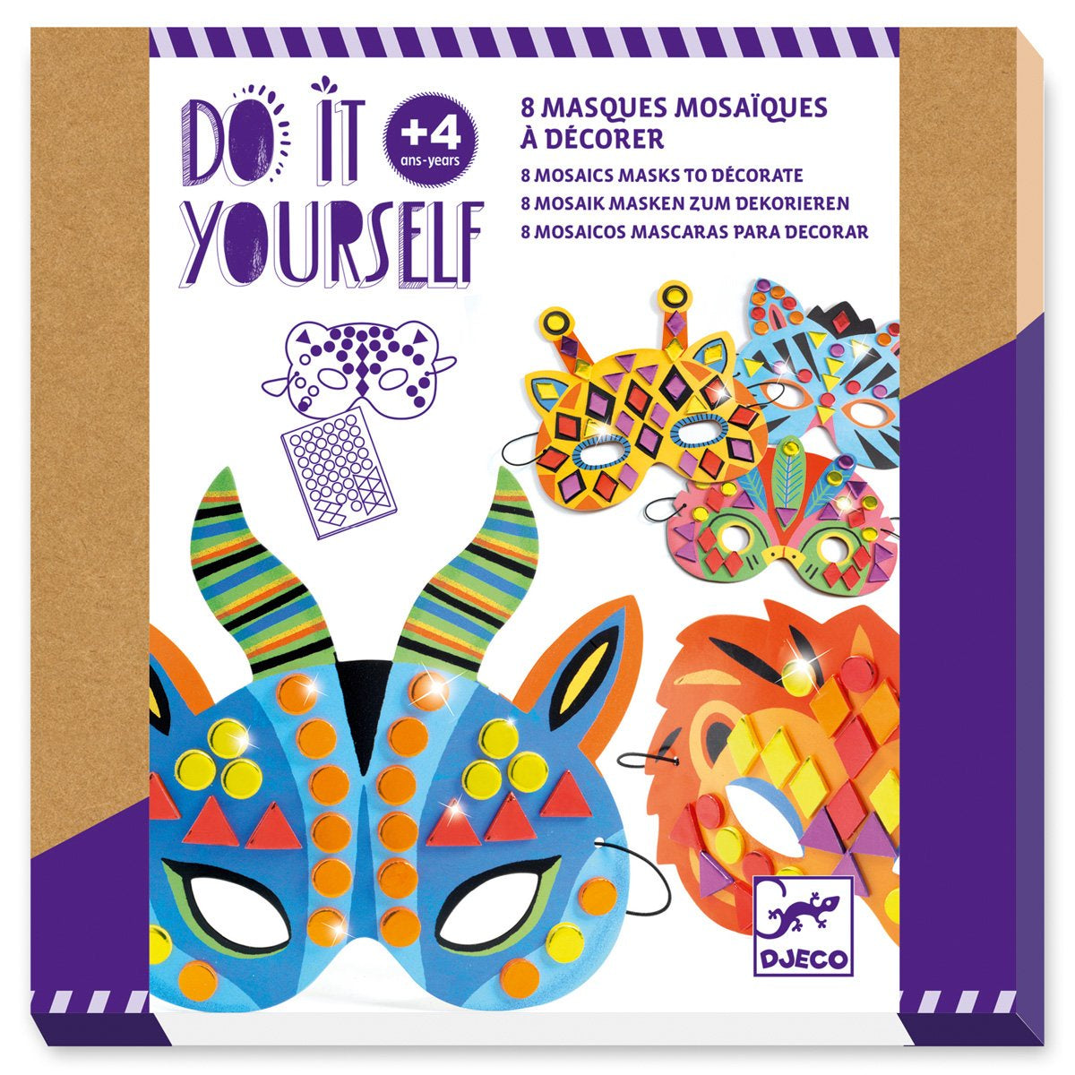 DIY Mosaic Craft Kit - Jungle Animal Masks