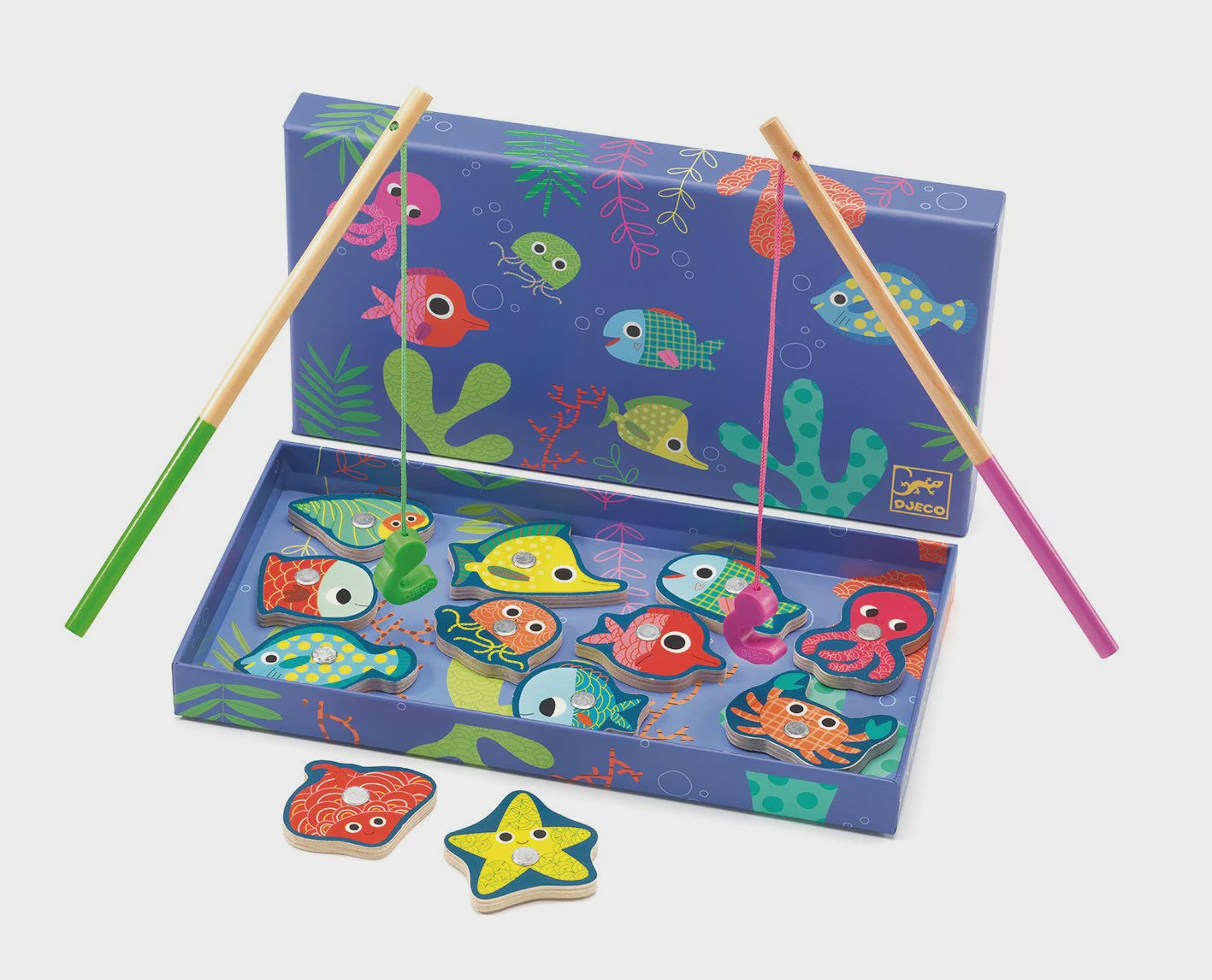 Wooden Magnetic Game - Fishing Color