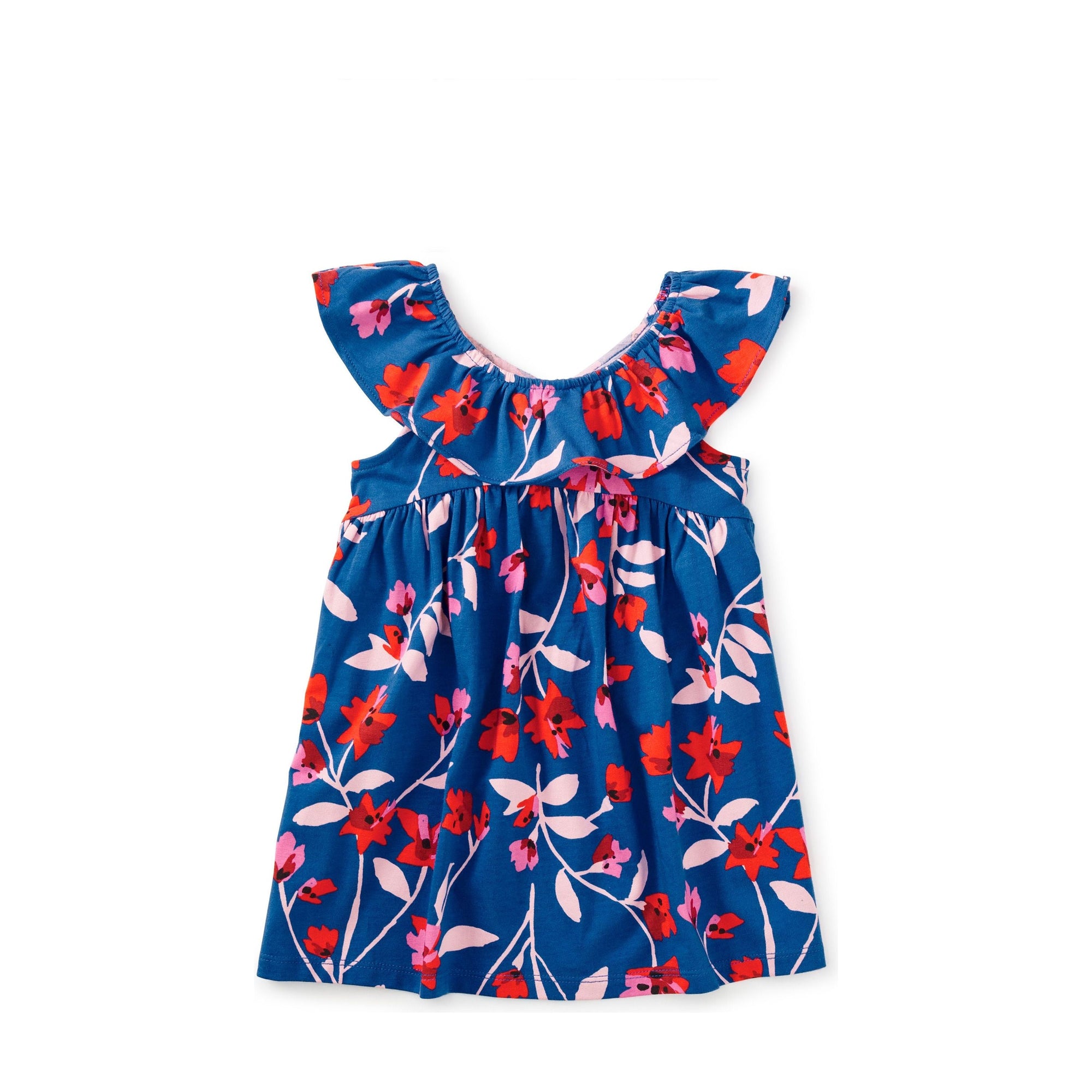 Ruffle Neck Baby Dress - Floral Breeze