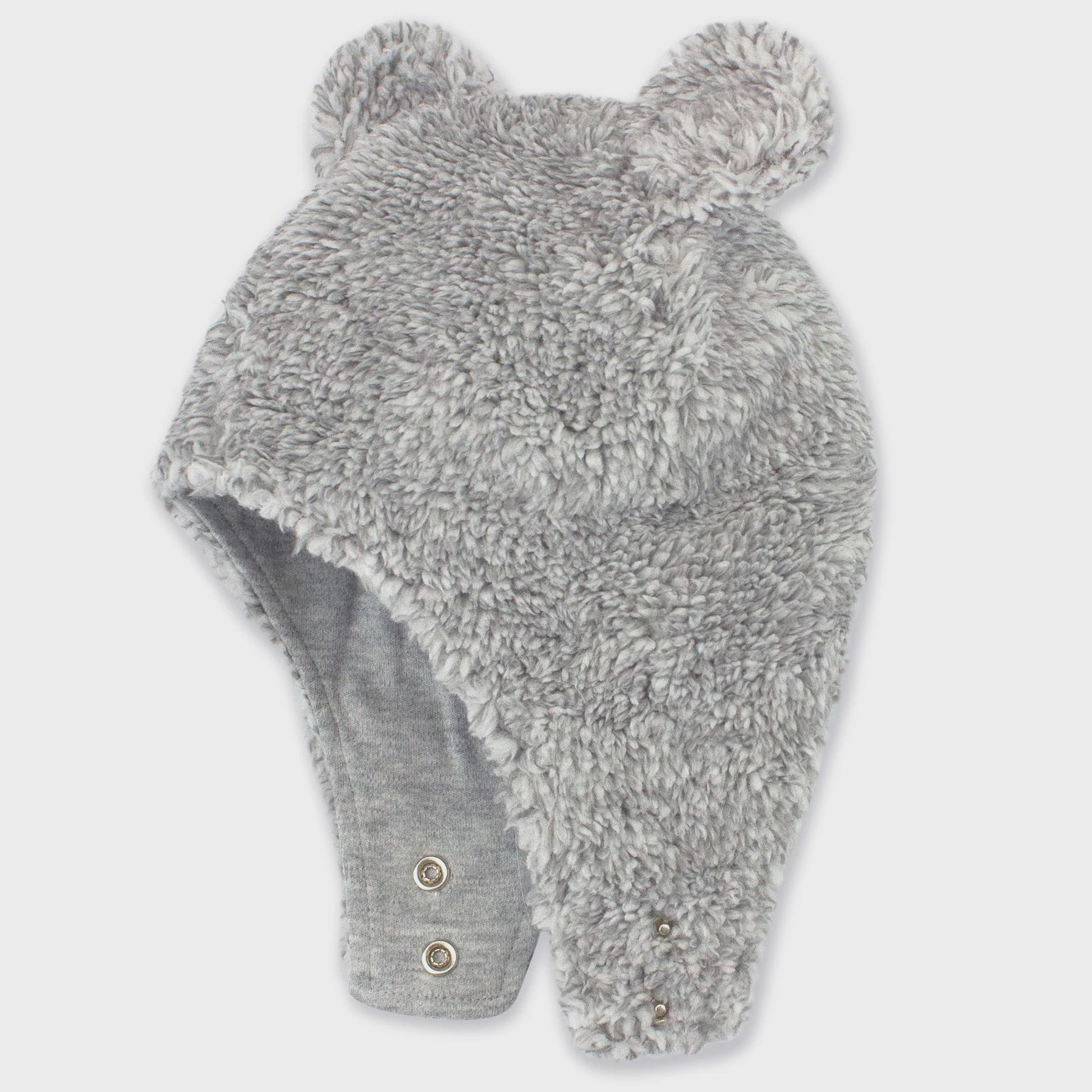 Furry Bear Baby Hat - Heather Gray