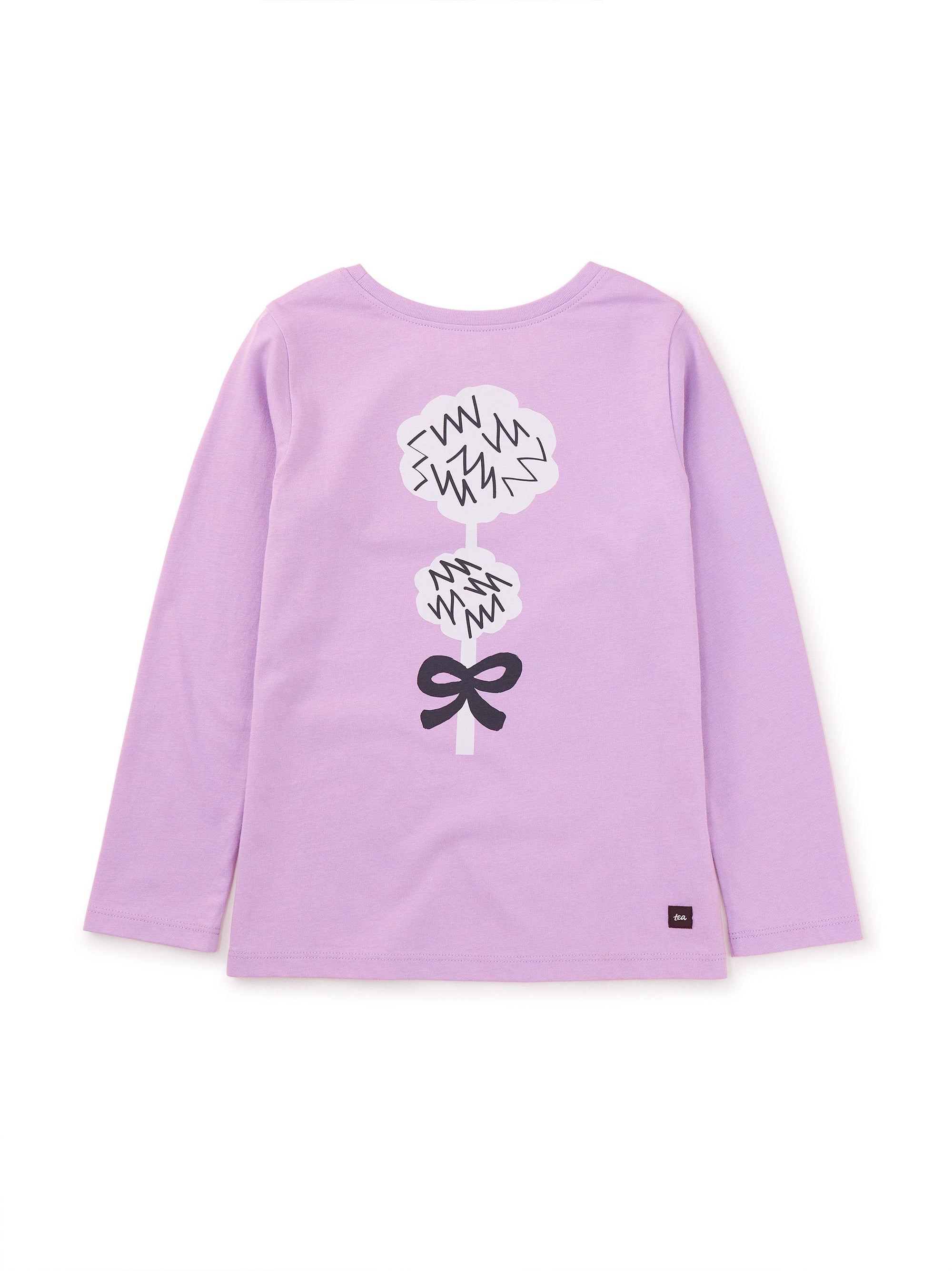 Long Sleeve Baby Tee - Poodle & Bow Lilac