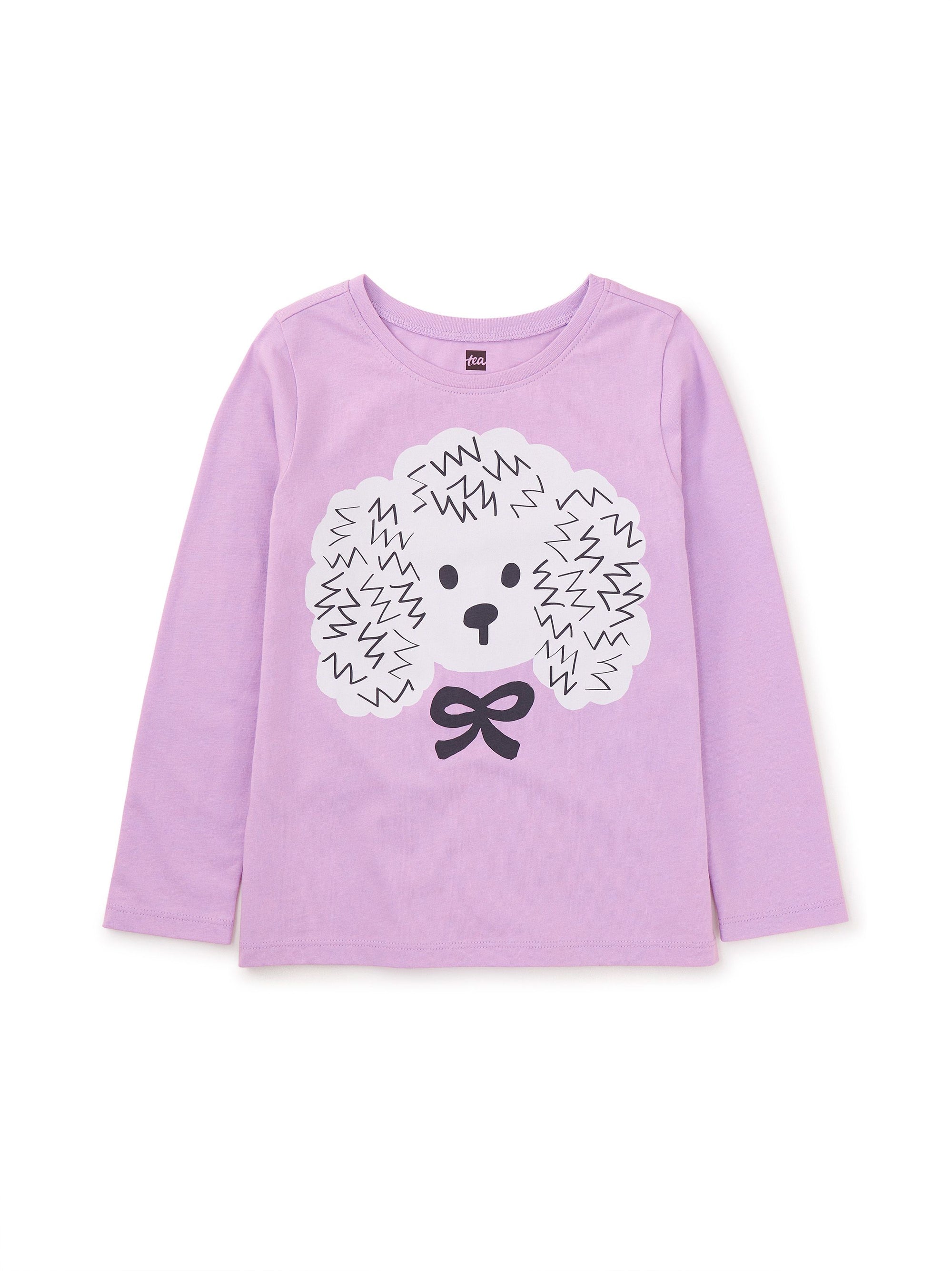 Long Sleeve Graphic Tee - Poodle & Bow Lilac