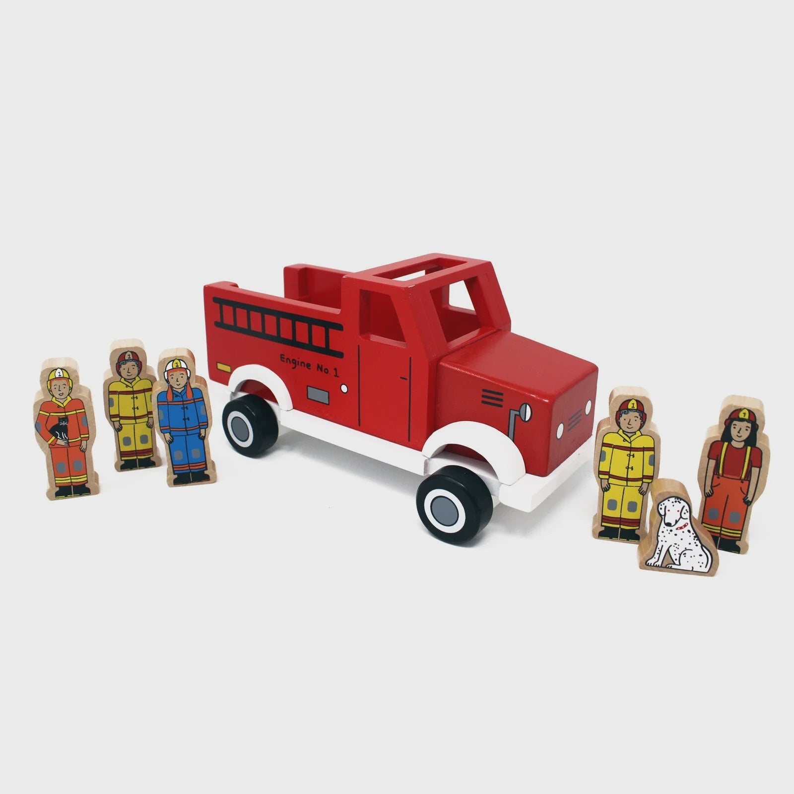 Magnetic Wooden Fire Truck - To the Rescue