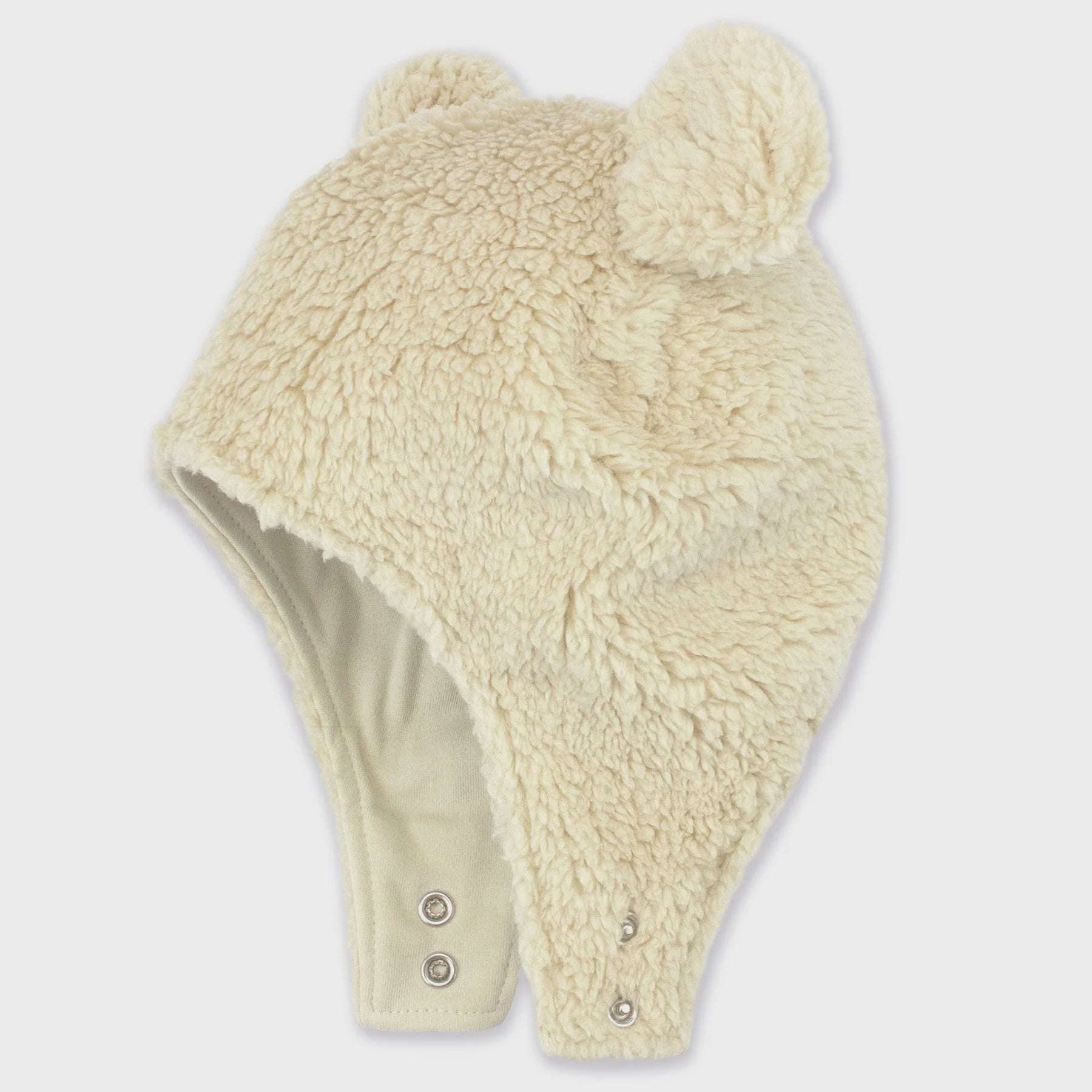 Furry Bear Baby Hat - Oat