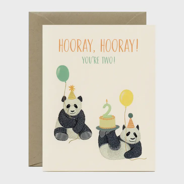 Panda Second Birthday Card