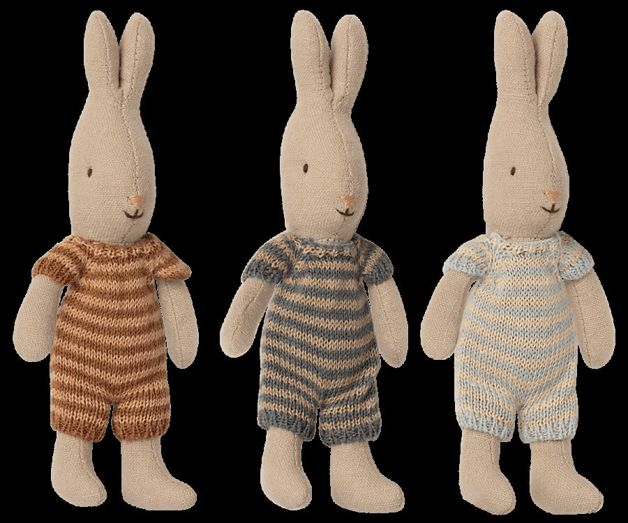 Micro Rabbit - Striped Knitted Romper