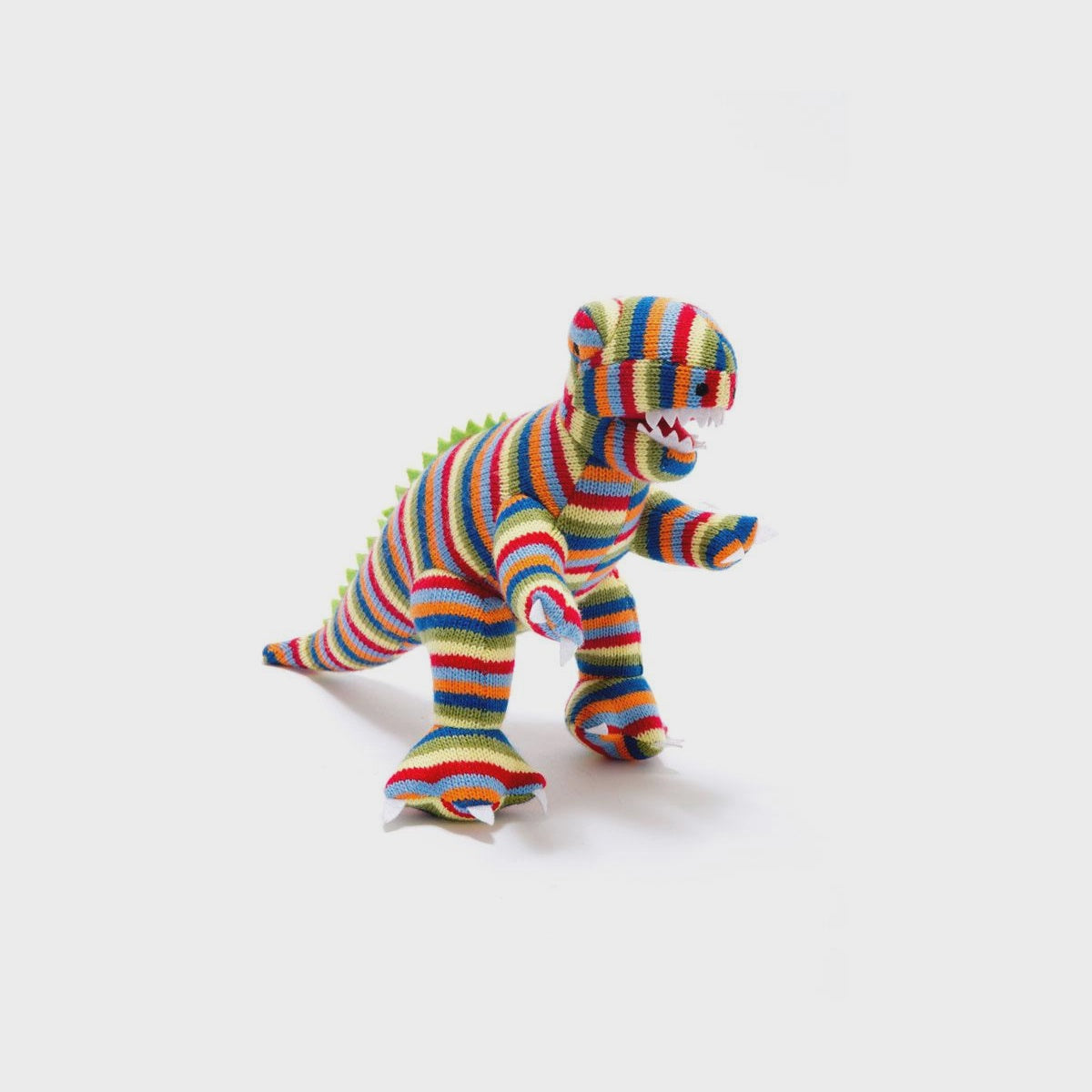 Knitted Dinosaur Plush Toy - Stripe T-Rex