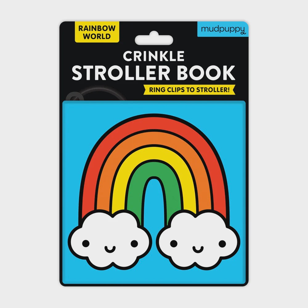 Crinkle Fabric Stroller Book - Rainbow World