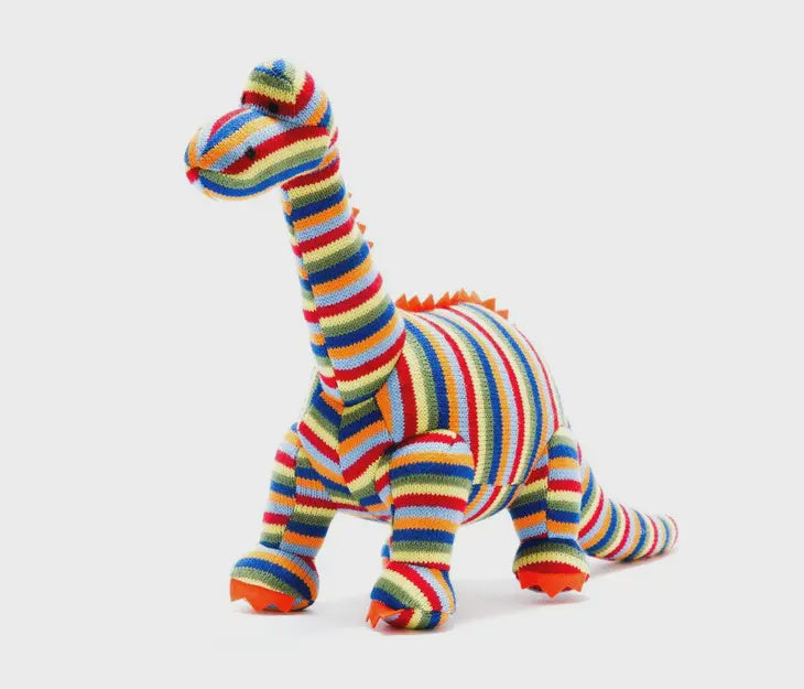 Knitted Dinosaur Plush Toy - Stripe Diplodocus