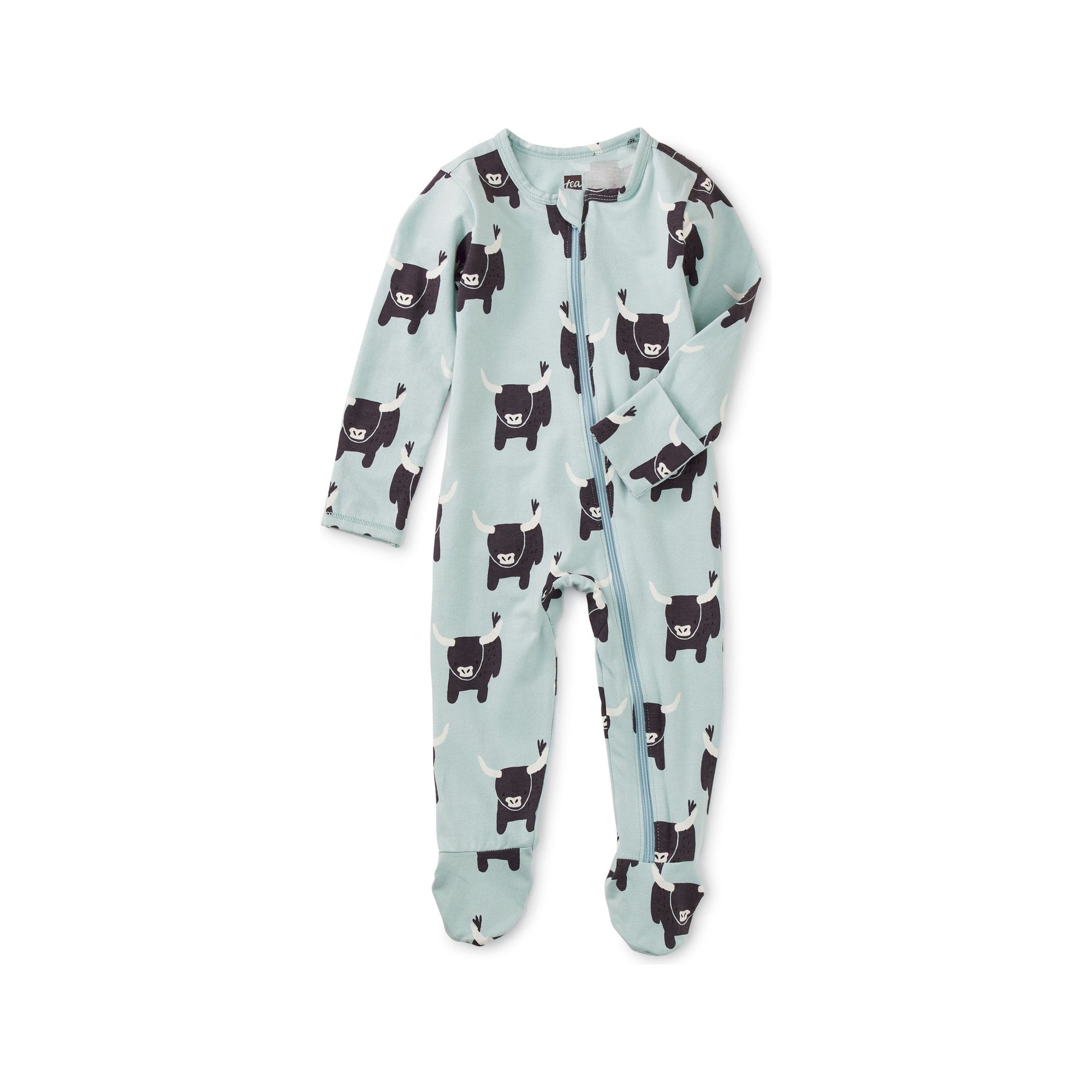 Footed Zip Front Romper - Torito Little Bull