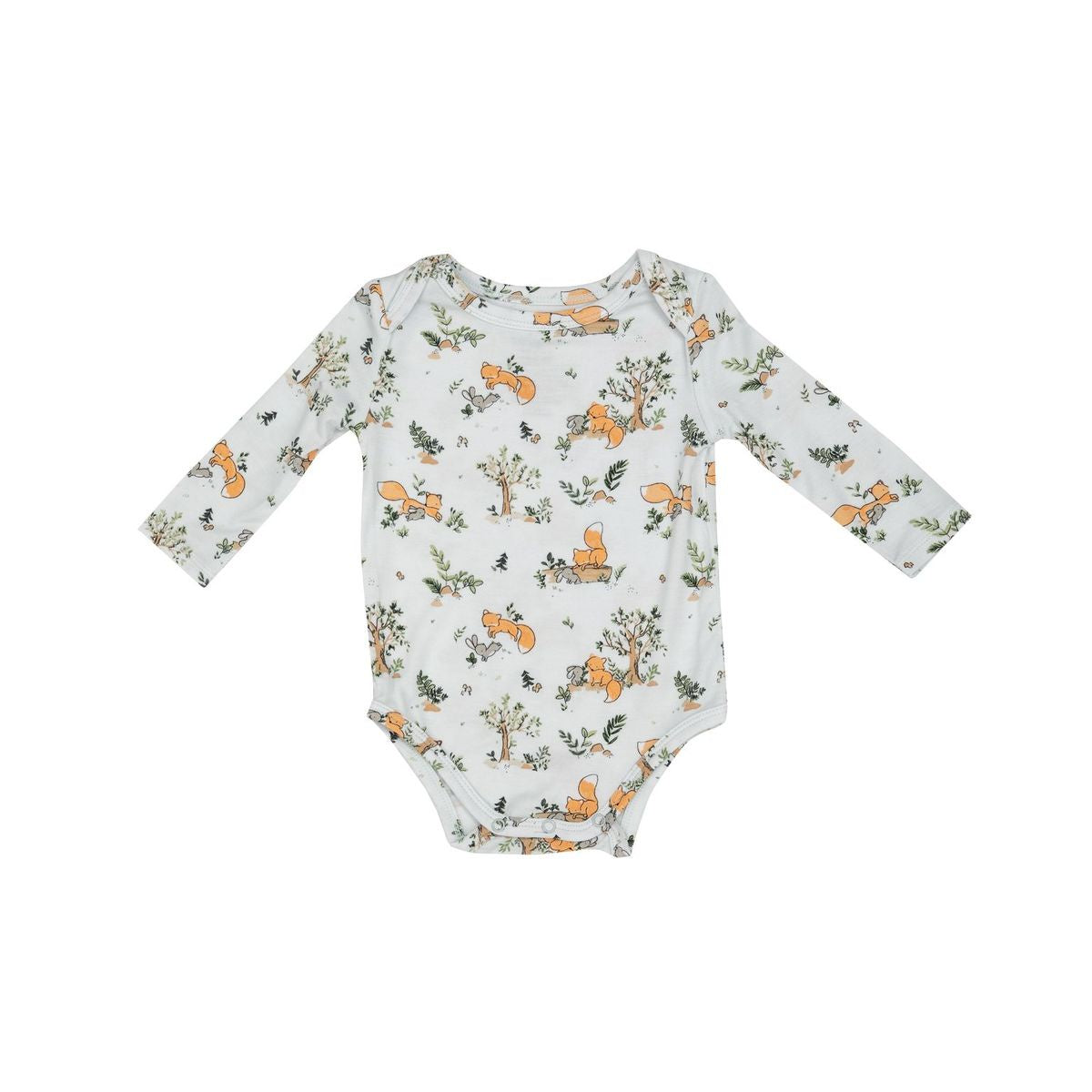 Long Sleeve Bodysuit - Baby Foxes Blue