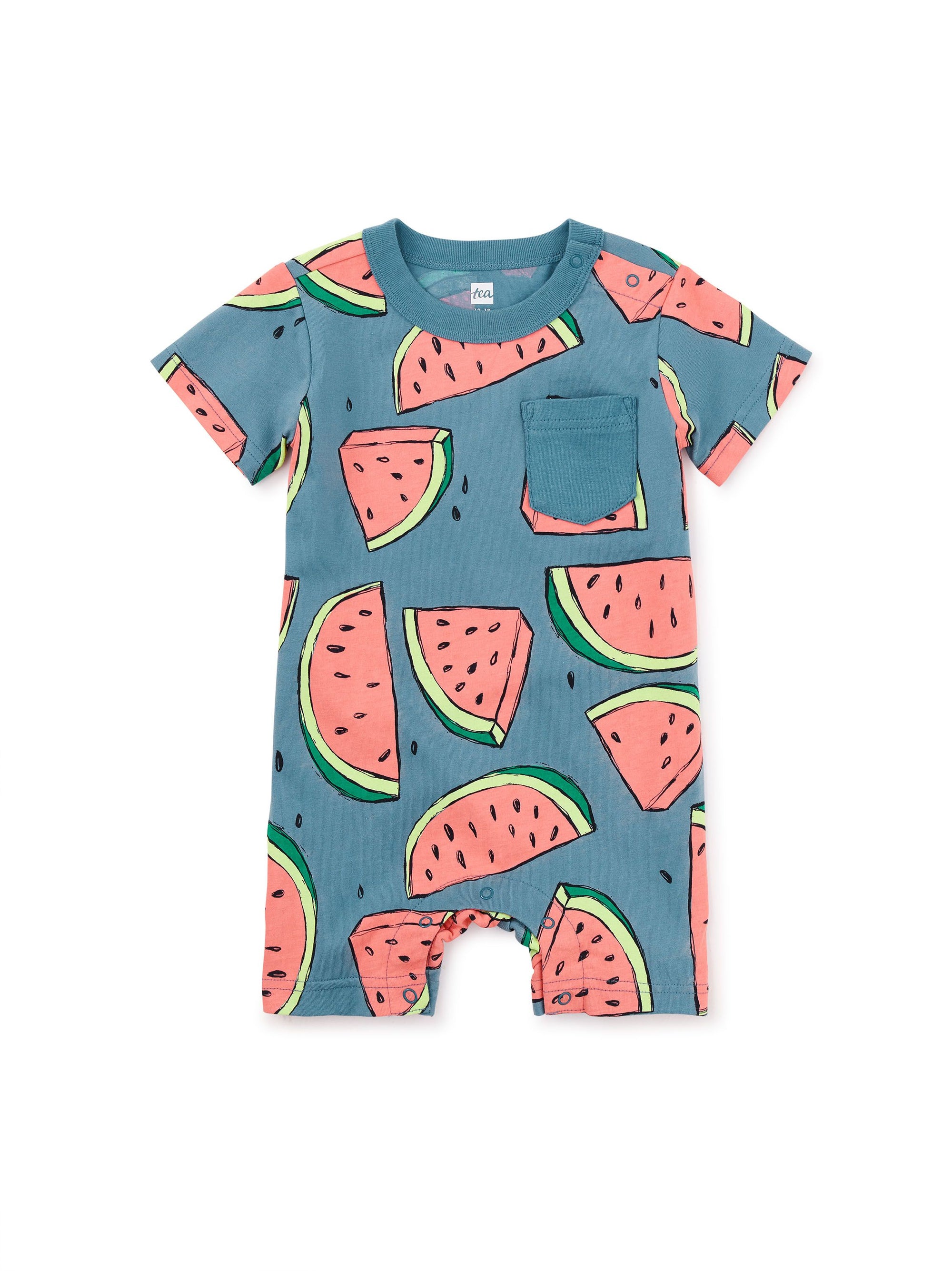 Pocket Shortie Baby Romper - Watermelons