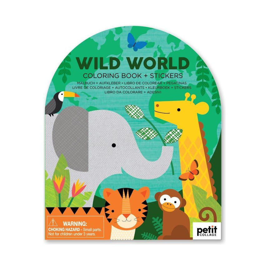 Coloring Book + Stickers: Wild World