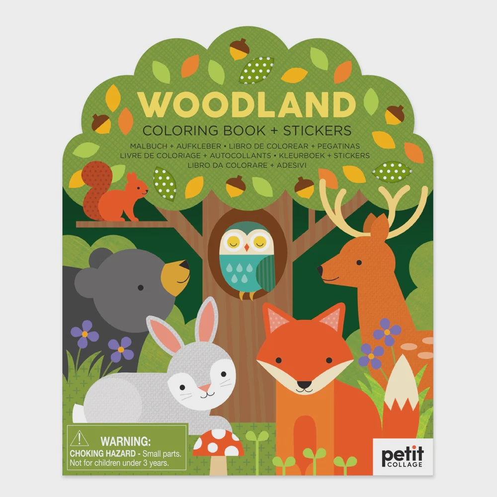 Coloring Book + Stickers: Woodland